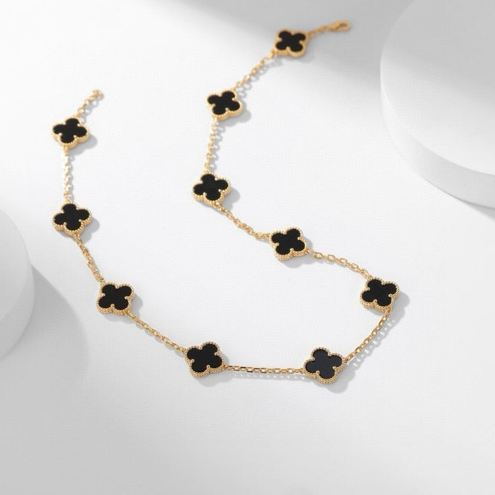 [Clover Jewelry]CLOVERS THE 10-MOTIFS ONYX NECKLACE