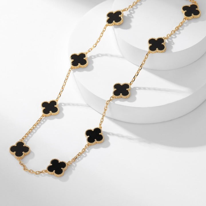 [Clover Jewelry]CLOVERS THE 10-MOTIFS ONYX NECKLACE