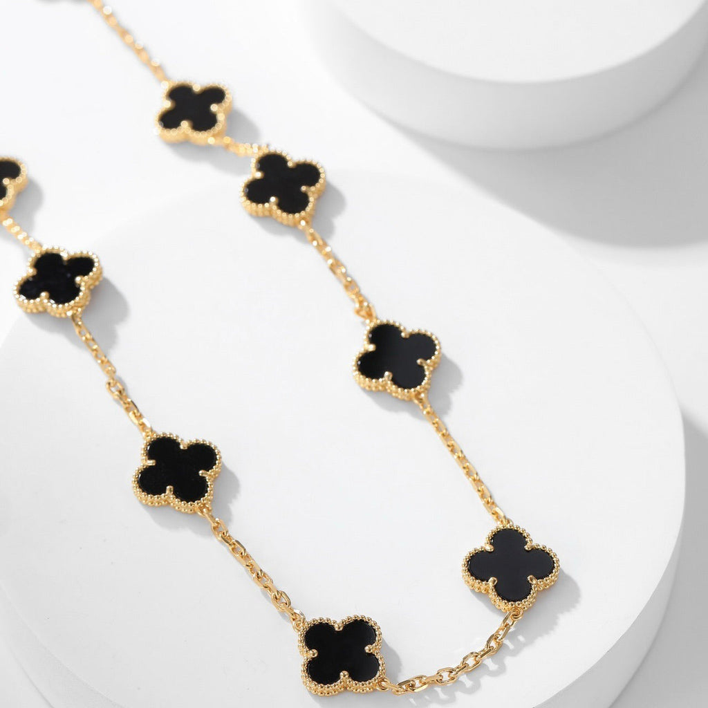 [Clover Jewelry]CLOVERS THE 10-MOTIFS ONYX NECKLACE