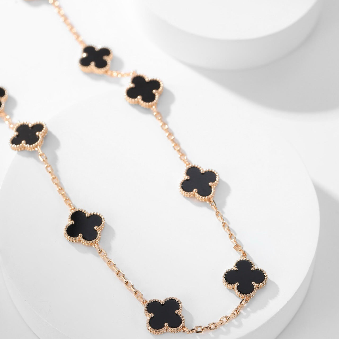 [Clover Jewelry]CLOVERS THE 10-MOTIFS ONYX NECKLACE