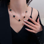 [Clover Jewelry]CLOVERS THE 10-MOTIFS ONYX NECKLACE