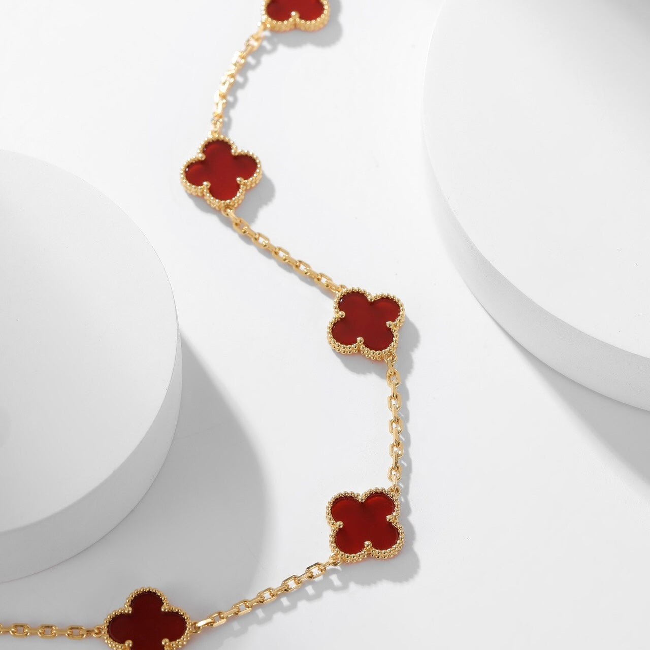 [Clover Jewelry]CLOVERS THE  10-MOTIFS CARNELIAN NECKLACE