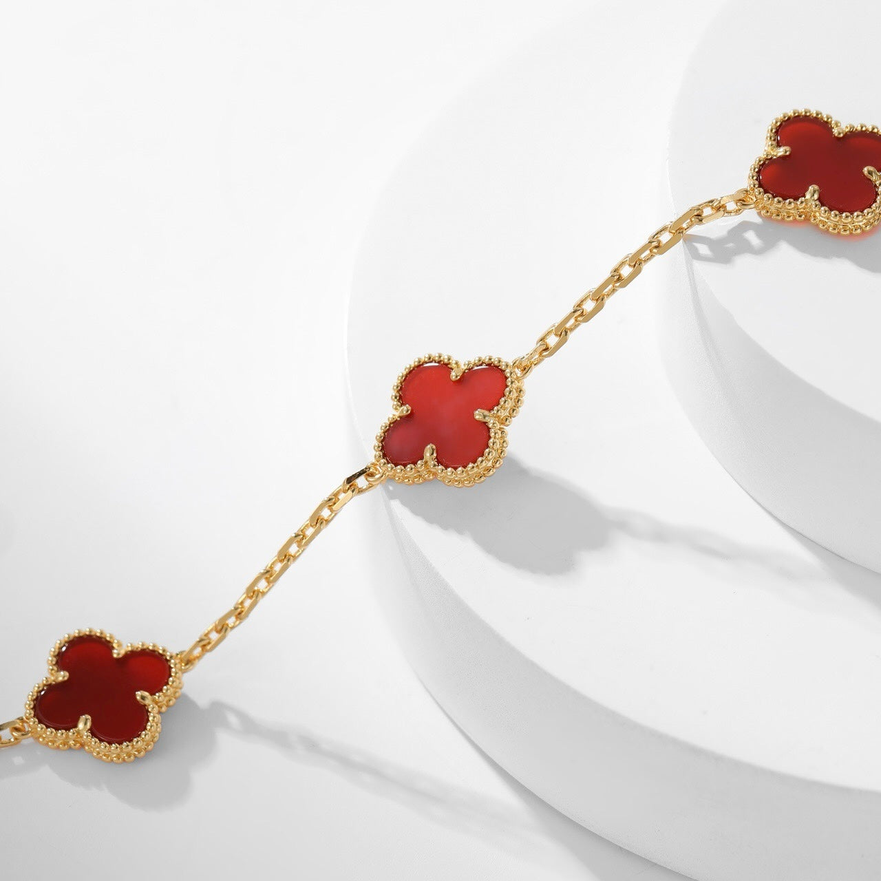 [Clover Jewelry]CLOVERS THE  10-MOTIFS CARNELIAN NECKLACE