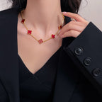 [Clover Jewelry]CLOVERS THE  10-MOTIFS CARNELIAN NECKLACE