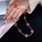 [Clover Jewelry]CLOVERS THE  10-MOTIFS CARNELIAN NECKLACE