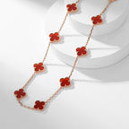 [Clover Jewelry]CLOVERS THE  10-MOTIFS CARNELIAN NECKLACE
