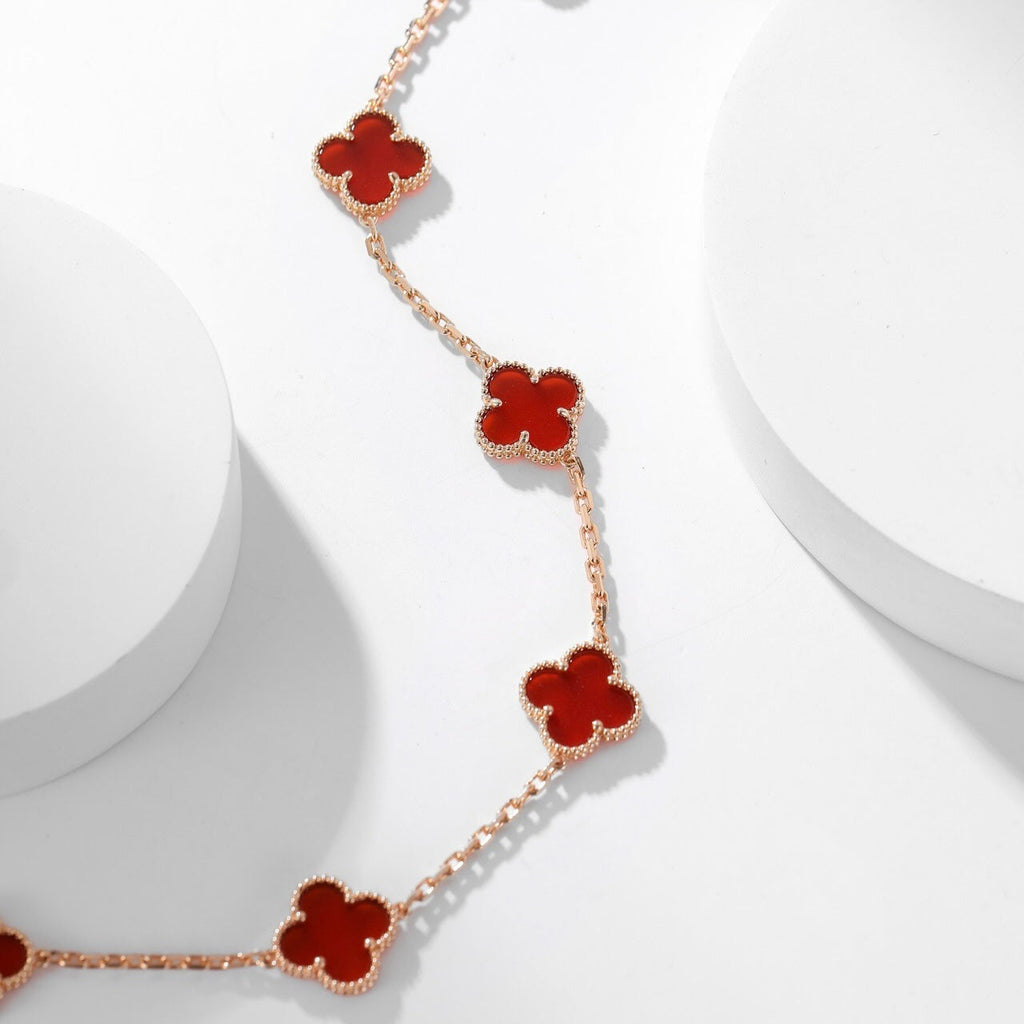 [Clover Jewelry]CLOVERS THE  10-MOTIFS CARNELIAN NECKLACE