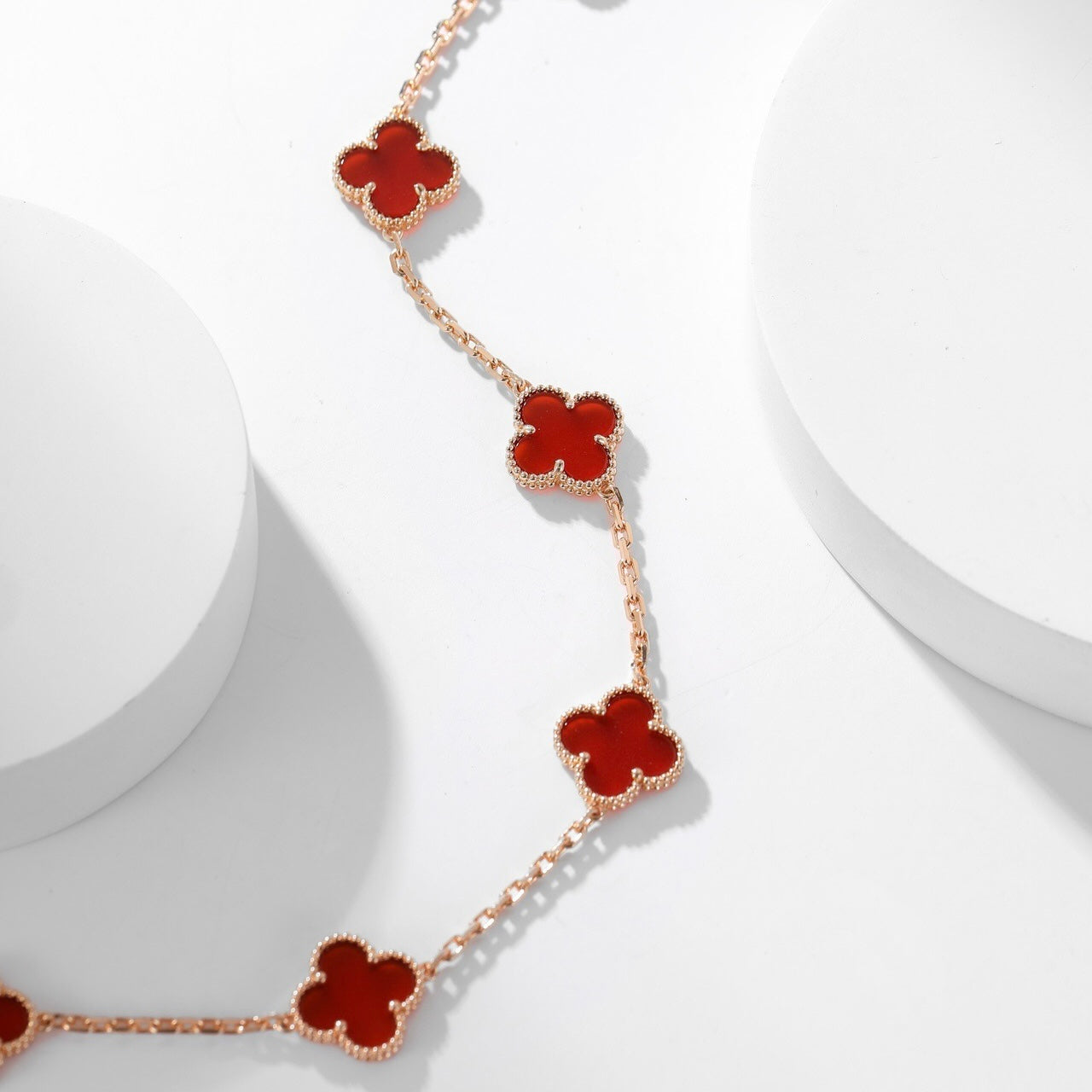 [Clover Jewelry]CLOVERS THE  10-MOTIFS CARNELIAN NECKLACE