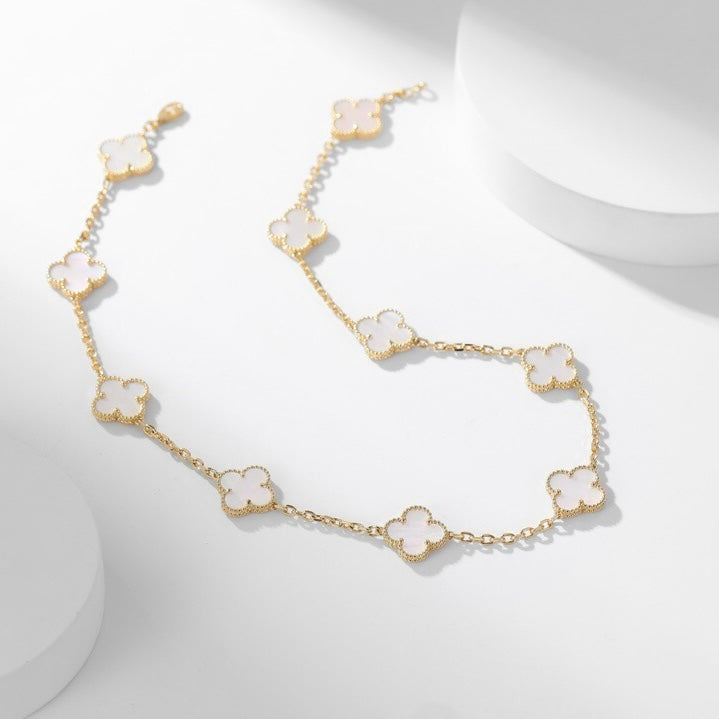[Clover Jewelry]CLOVERS THE 10-MOTIFS WHITE MOTHER OF PEARL NECKLACE