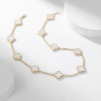 [Clover Jewelry]CLOVERS THE 10-MOTIFS WHITE MOTHER OF PEARL NECKLACE