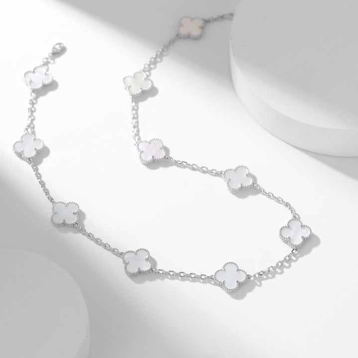 [Clover Jewelry]CLOVERS THE 10-MOTIFS WHITE MOTHER OF PEARL NECKLACE