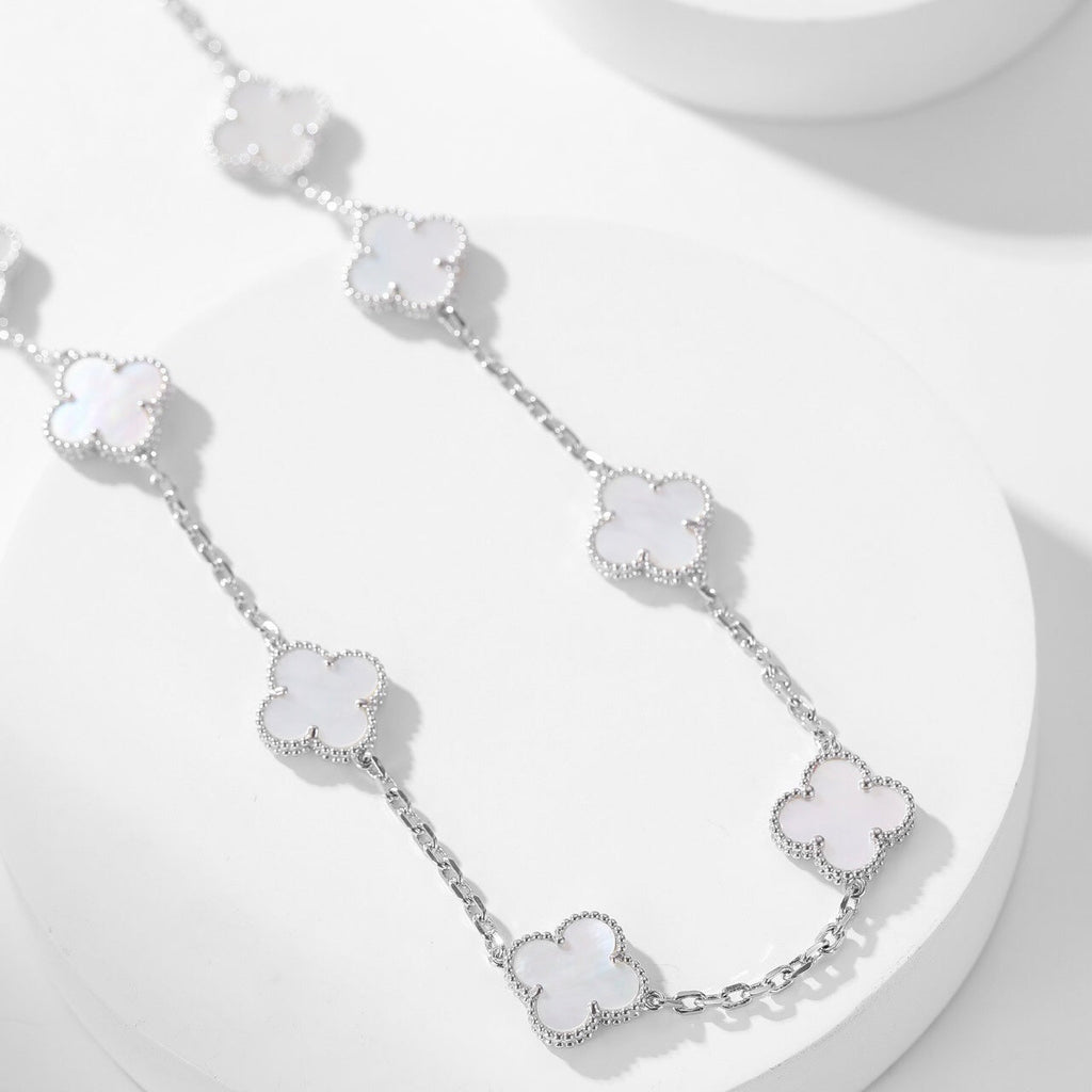 [Clover Jewelry]CLOVERS THE 10-MOTIFS WHITE MOTHER OF PEARL NECKLACE