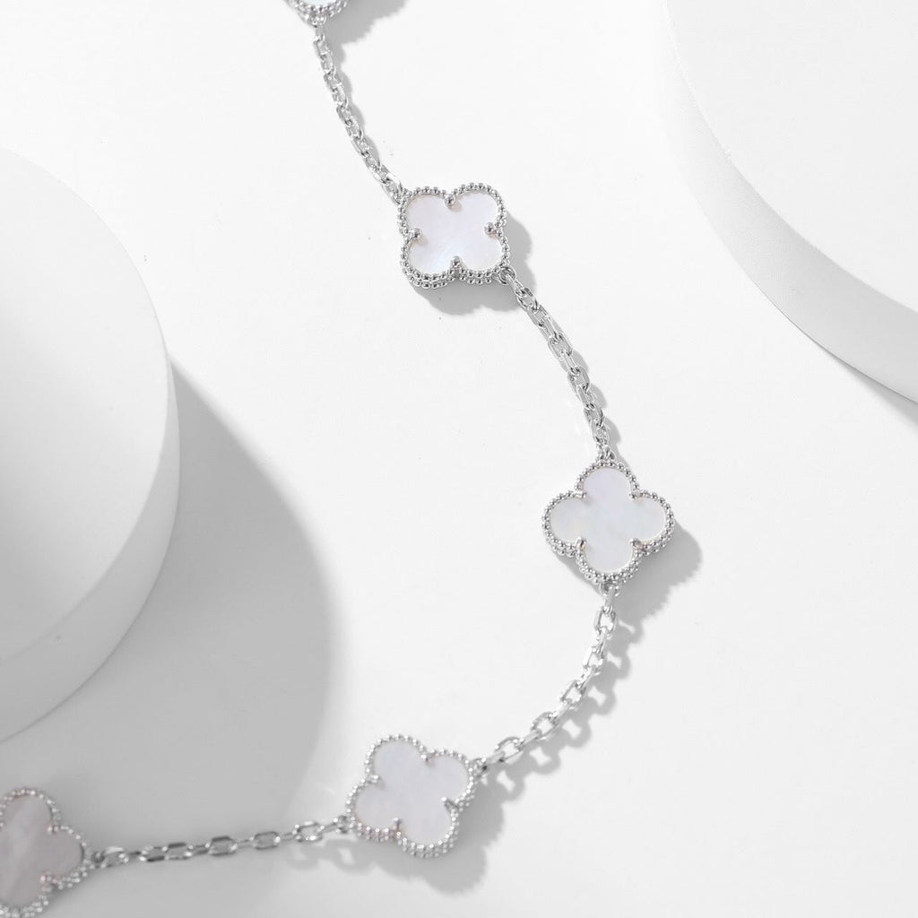 [Clover Jewelry]CLOVERS THE 10-MOTIFS WHITE MOTHER OF PEARL NECKLACE
