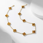 [Clover Jewelry]CLOVERS THE 10-MOTIFS TIGER EYE NECKLACE