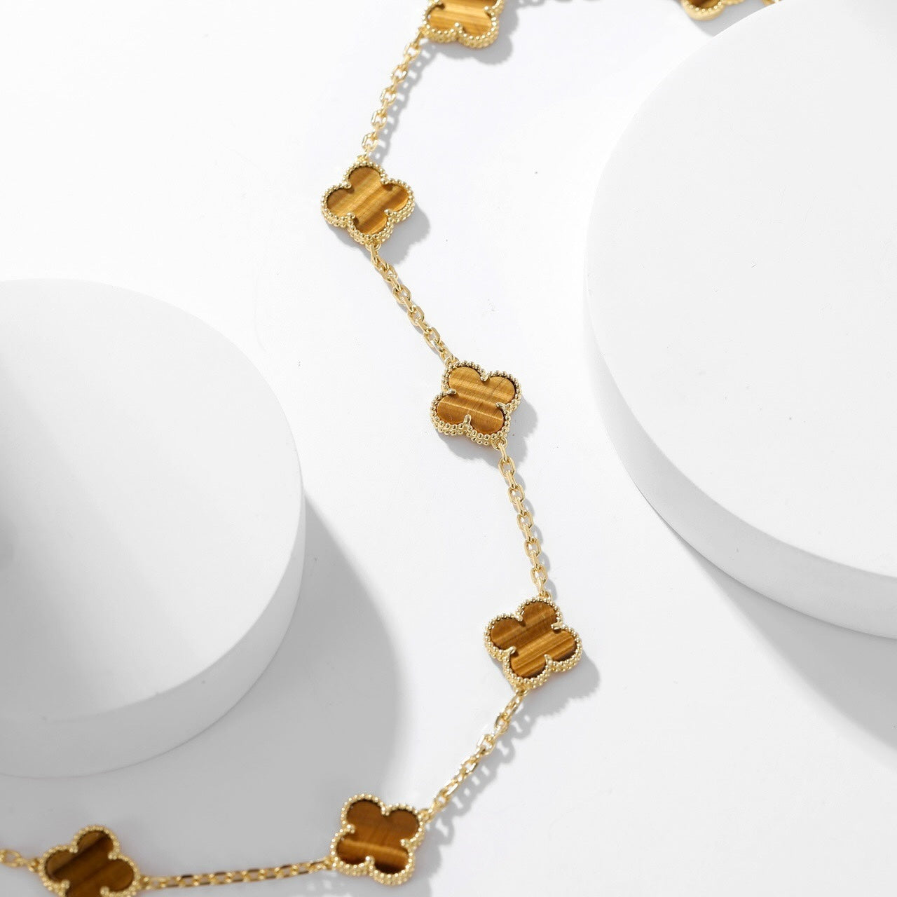 [Clover Jewelry]CLOVERS THE 10-MOTIFS TIGER EYE NECKLACE