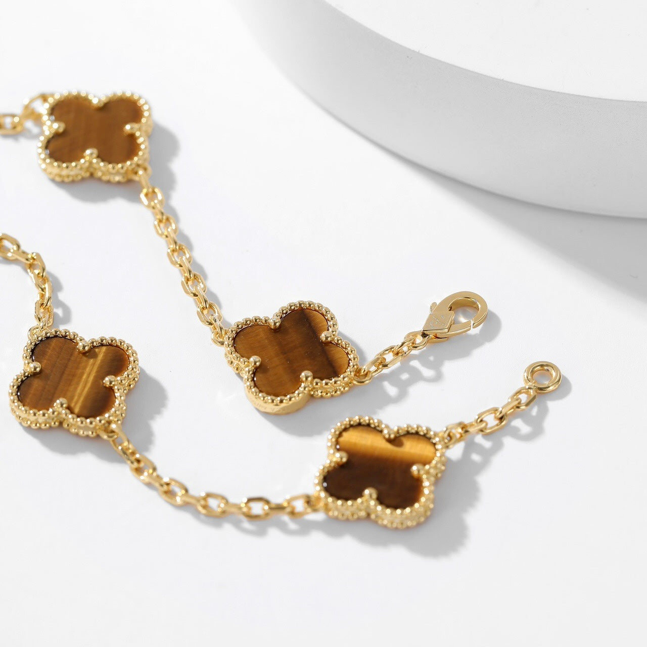 [Clover Jewelry]CLOVERS THE 10-MOTIFS TIGER EYE NECKLACE