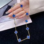 [Clover Jewelry]CLOVERS THE 10-MOTIFS BLUE AGATE NECKLACE