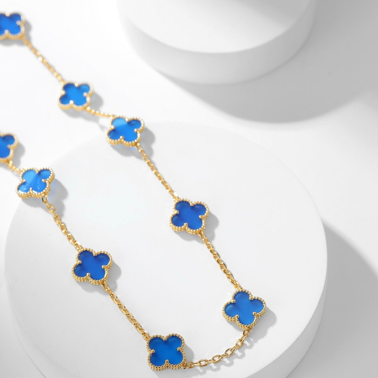 [Clover Jewelry]CLOVERS THE 10-MOTIFS BLUE AGATE NECKLACE