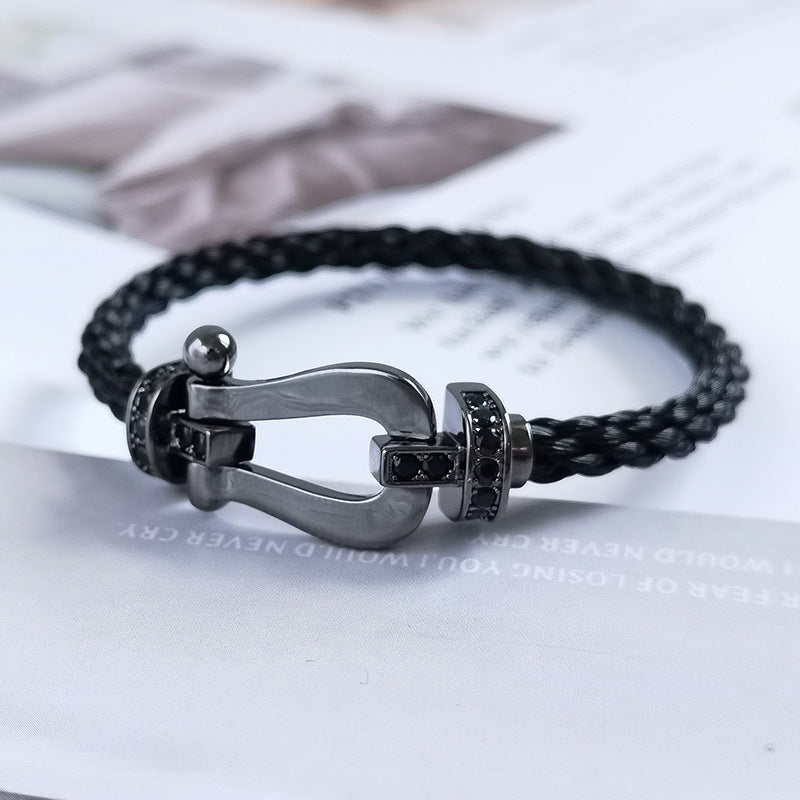 [Clover Jewelry]FORCE LARGE SERIES HORSESHOE BLACK SAMURAI BRACELET