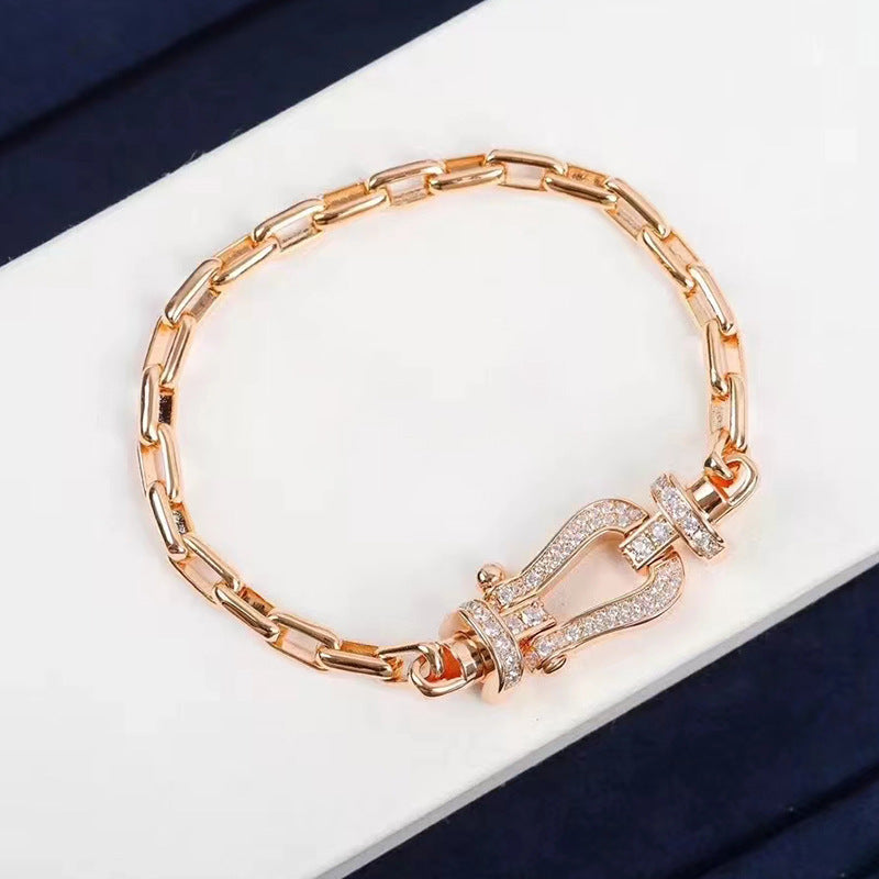 [Clover Jewelry]FORCE LARGE HORSESHOE CLASP  METAL BRACELET