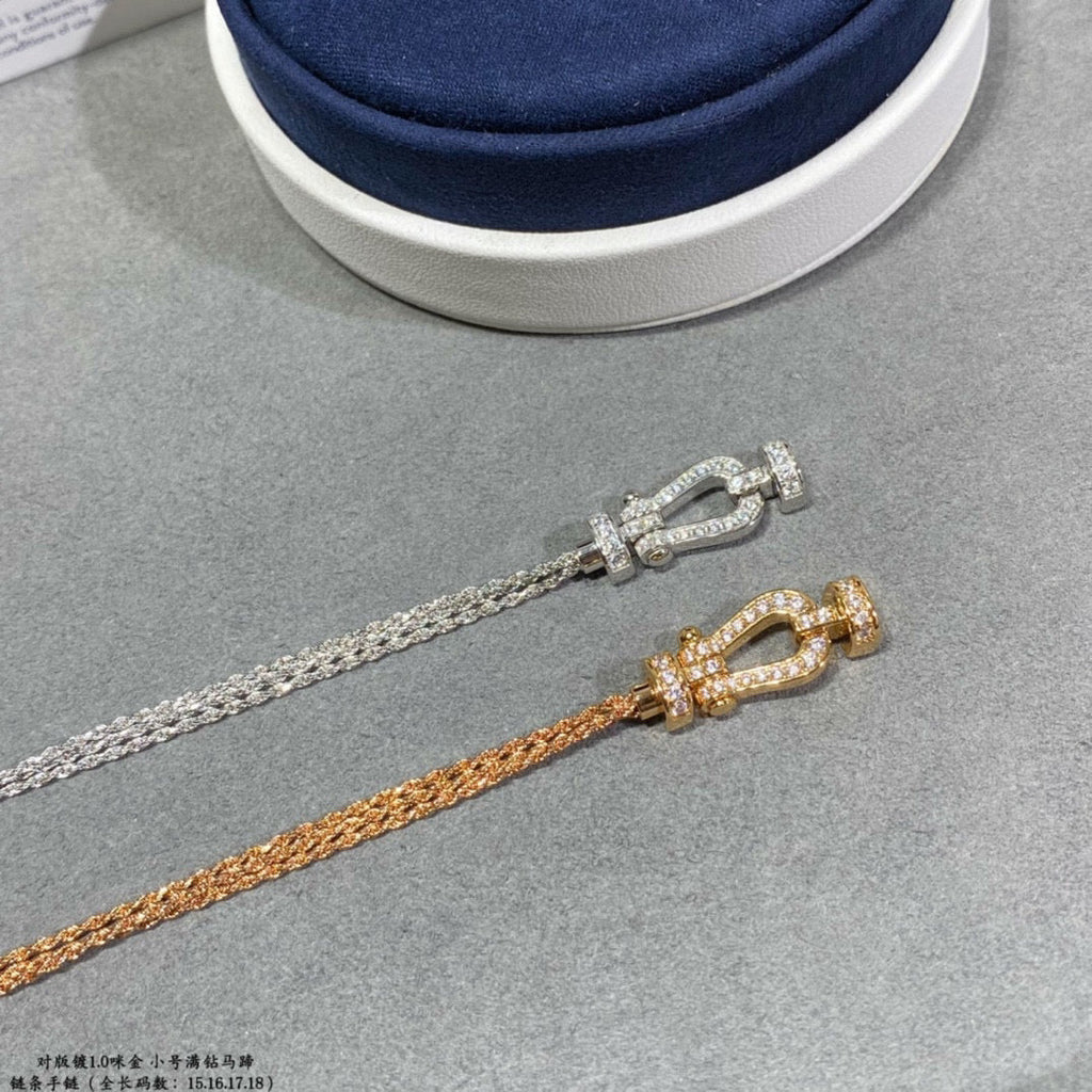 [Clover Jewelry]FORCE SMALL HORSESHOE  DIAMOND CHAIN ROPE BRACELET