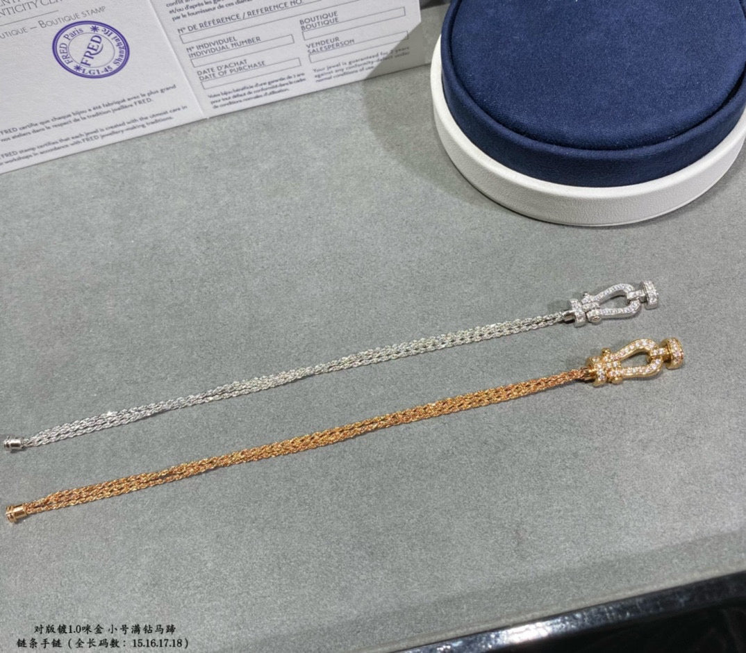 [Clover Jewelry]FORCE SMALL HORSESHOE  DIAMOND CHAIN ROPE BRACELET