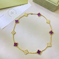 [Clover Jewelry]CLOVER 10 MOTIFS  PURPLE VIOLET DIAMOND NECKLACE