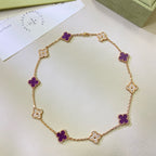[Clover Jewelry]CLOVER 10 MOTIFS  PURPLE VIOLET DIAMOND NECKLACE