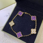 [Clover Jewelry]KLEE 5 MOTIVE LILA VIOLETTER DIAMANT ARMREIF