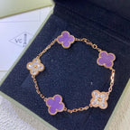[Clover Jewelry]KLEE 5 MOTIVE LILA VIOLETTER DIAMANT ARMREIF
