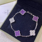 [Clover Jewelry]KLEE 5 MOTIVE LILA VIOLETTER DIAMANT ARMREIF