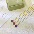 [Clover Jewelry]CLOVER 15MM DIAMANT LILA-VIOLETT HALSKETTE