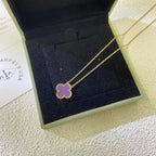 [Clover Jewelry]CLOVER 15MM  PURPLE VIOLET NECKLACE