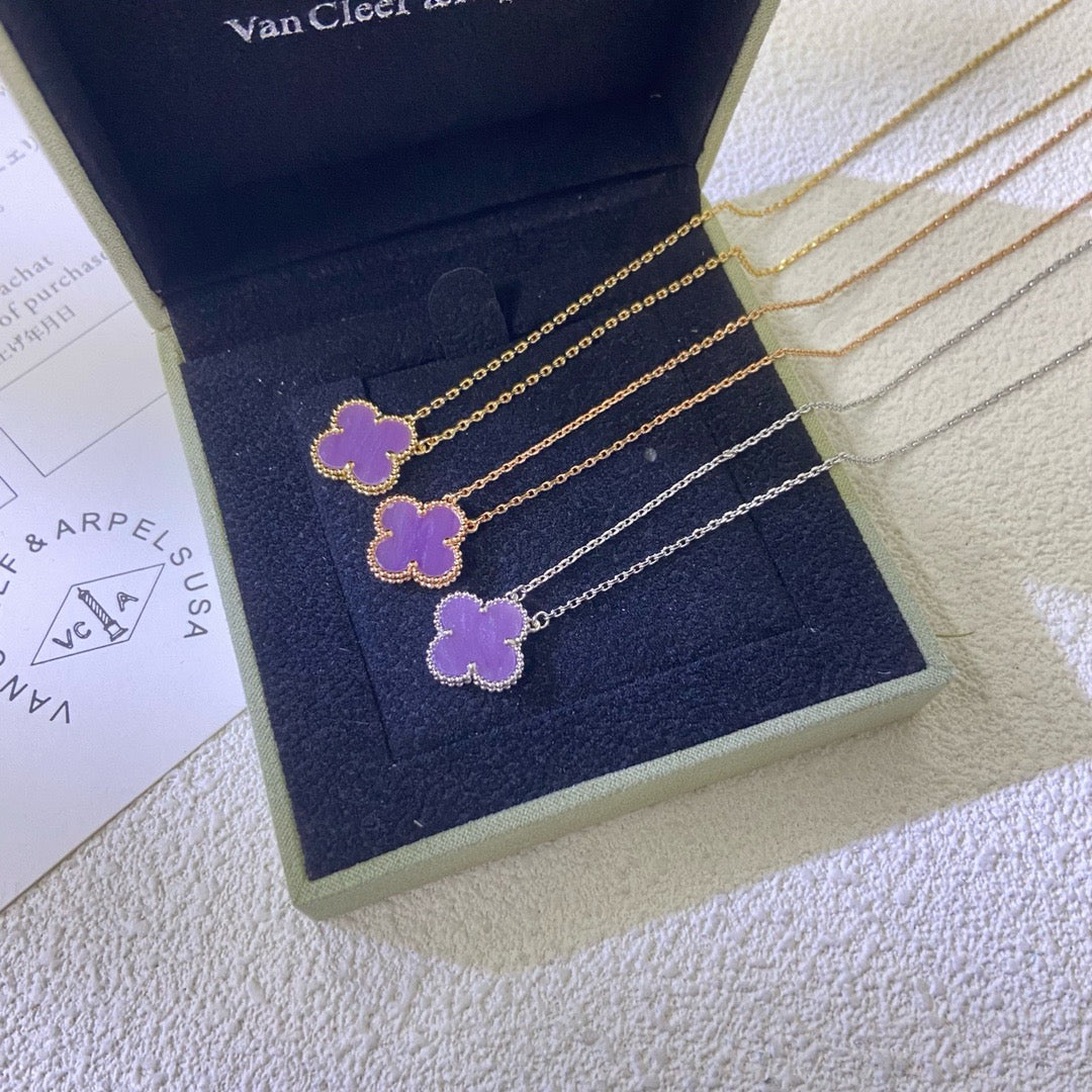 [Clover Jewelry]CLOVER 15MM  PURPLE VIOLET NECKLACE