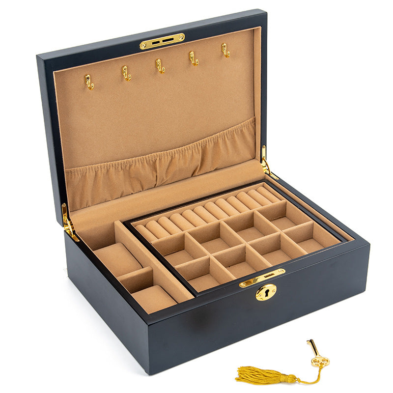 MASSIVHOLZ RETRO SCHLOSS SCHMUCKKASTEN AUFBEWAHRUNGSBOX
