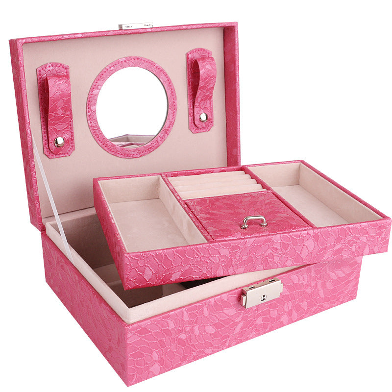 EXQUISITE SCHMUCKDOSE AUS PU-LEDER MIT SCHLOSS