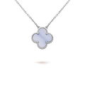 [クローバージュエリー]クローバー 15MM ブルーカルセドニー ネックレス シルバー