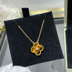 [Clover Jewelry]CLOVER 15MM DIAMOND AND YELLOW TIGER'S EYE AGATE necklace