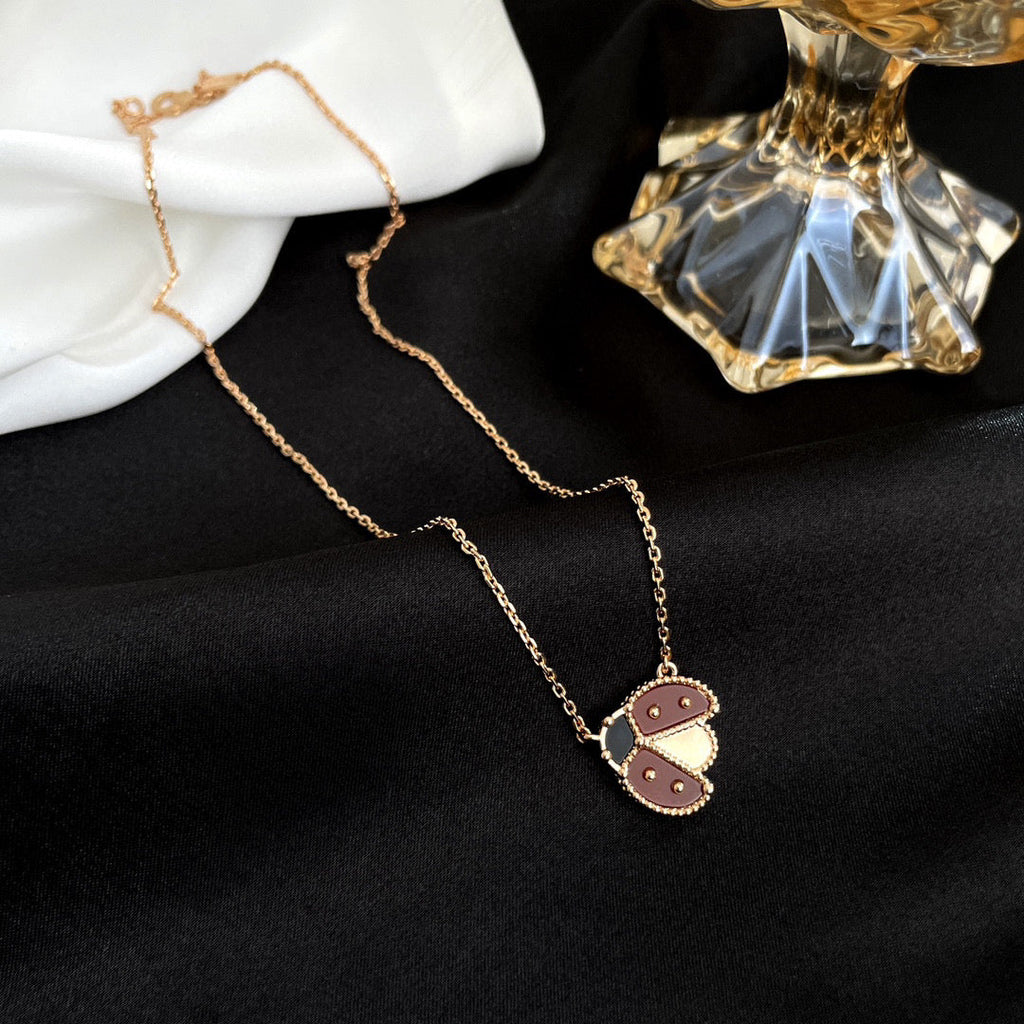 [Clover Jewelry]LUCKY  CARNELIANS LADYBUG NECKLACE