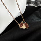 [Clover Jewelry]LUCKY  CARNELIANS LADYBUG NECKLACE