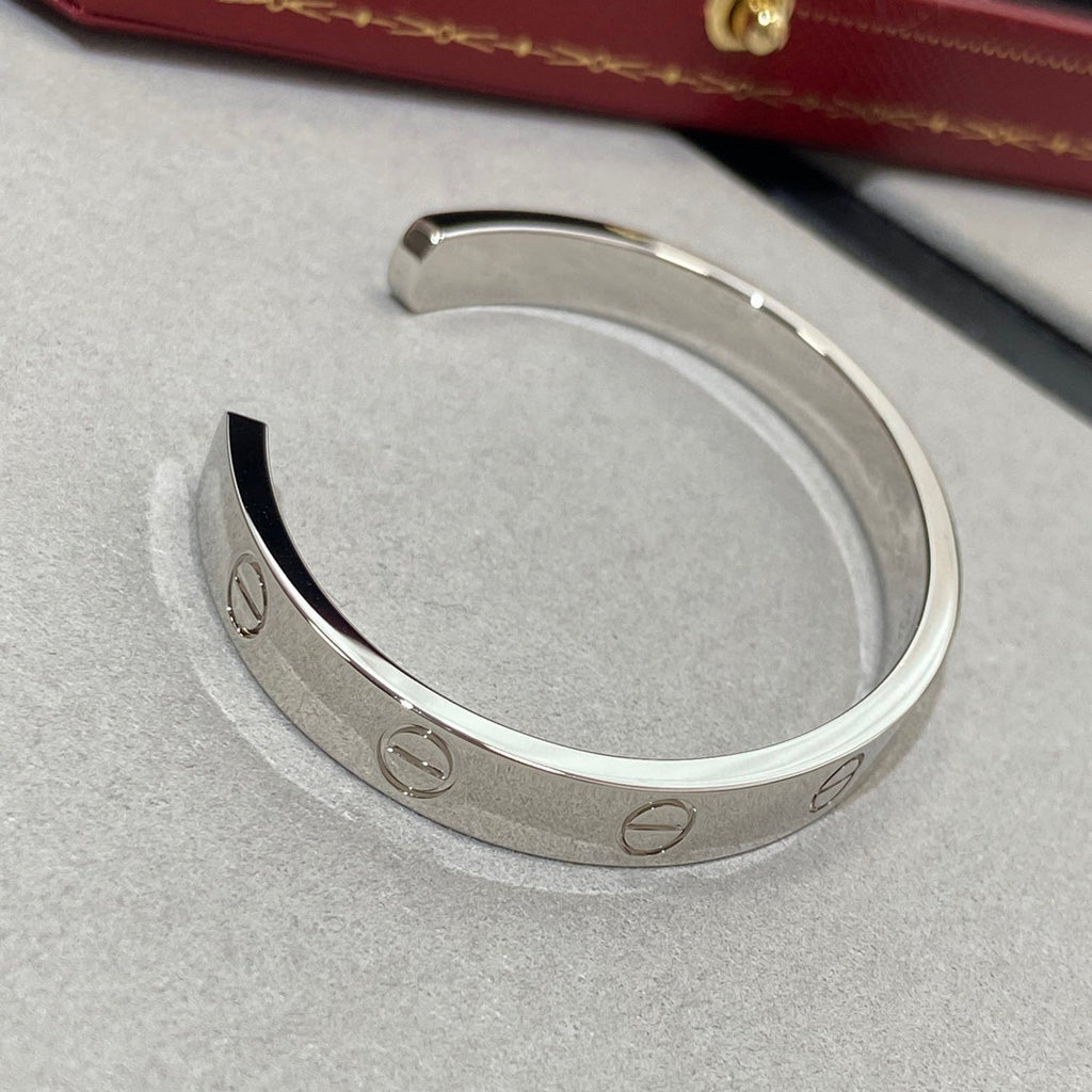 [Clover Jewelry]LOVE BRACELET 6.1MM 1 DIAMOND OPEN CUFF