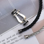 [Clover Jewelry]FORCE LARGE HORSESHOE BLACK DIAMOND BRACELET SILVER
