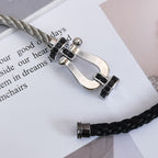 [Clover Jewelry]FORCE LARGE HORSESHOE BLACK DIAMOND BRACELET SILVER