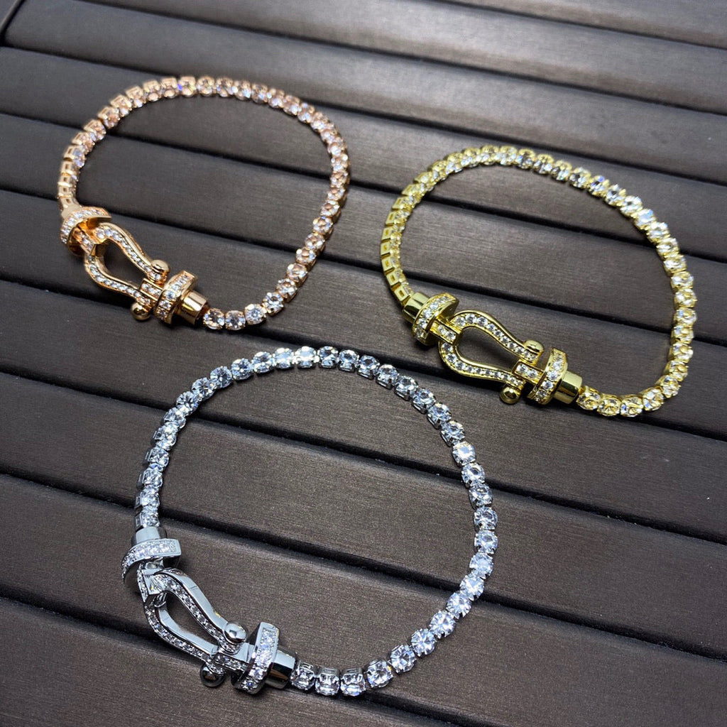 [Clover Jewelry] FORCE GROSSES HUFEISEN VOLL DIAMANT TENNISARMREIF