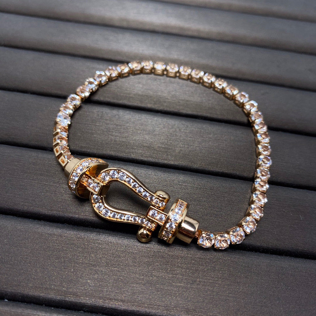 [Clover Jewelry] FORCE GROSSES HUFEISEN VOLL DIAMANT TENNISARMREIF