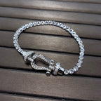 [Clover Jewelry] FORCE GROSSES HUFEISEN VOLL DIAMANT TENNISARMREIF