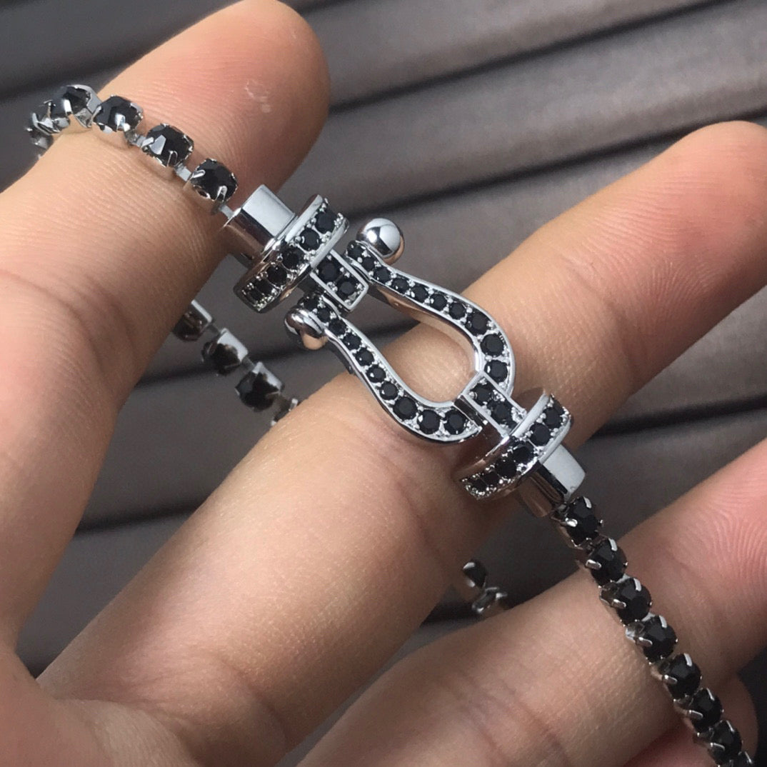 [Clover Jewelry] FORCE GROSSES HUFEISEN VOLL DIAMANT TENNISARMREIF