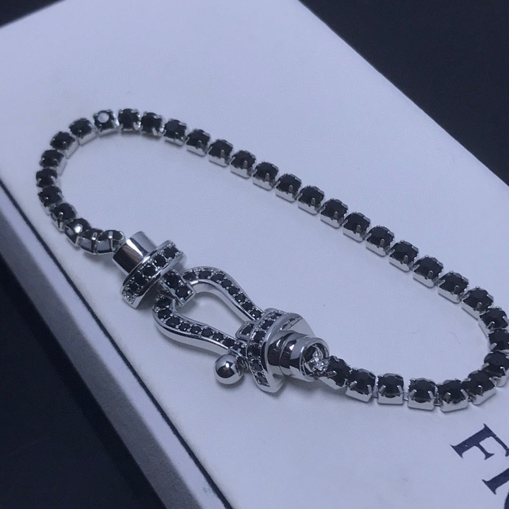 [Clover Jewelry] FORCE GROSSES HUFEISEN VOLL DIAMANT TENNISARMREIF
