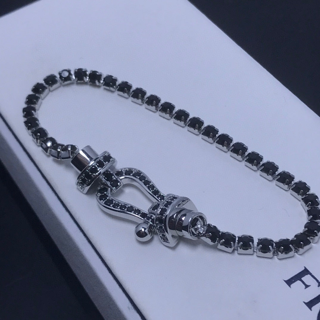 [Clover Jewelry] FORCE GROSSES HUFEISEN VOLL DIAMANT TENNISARMREIF