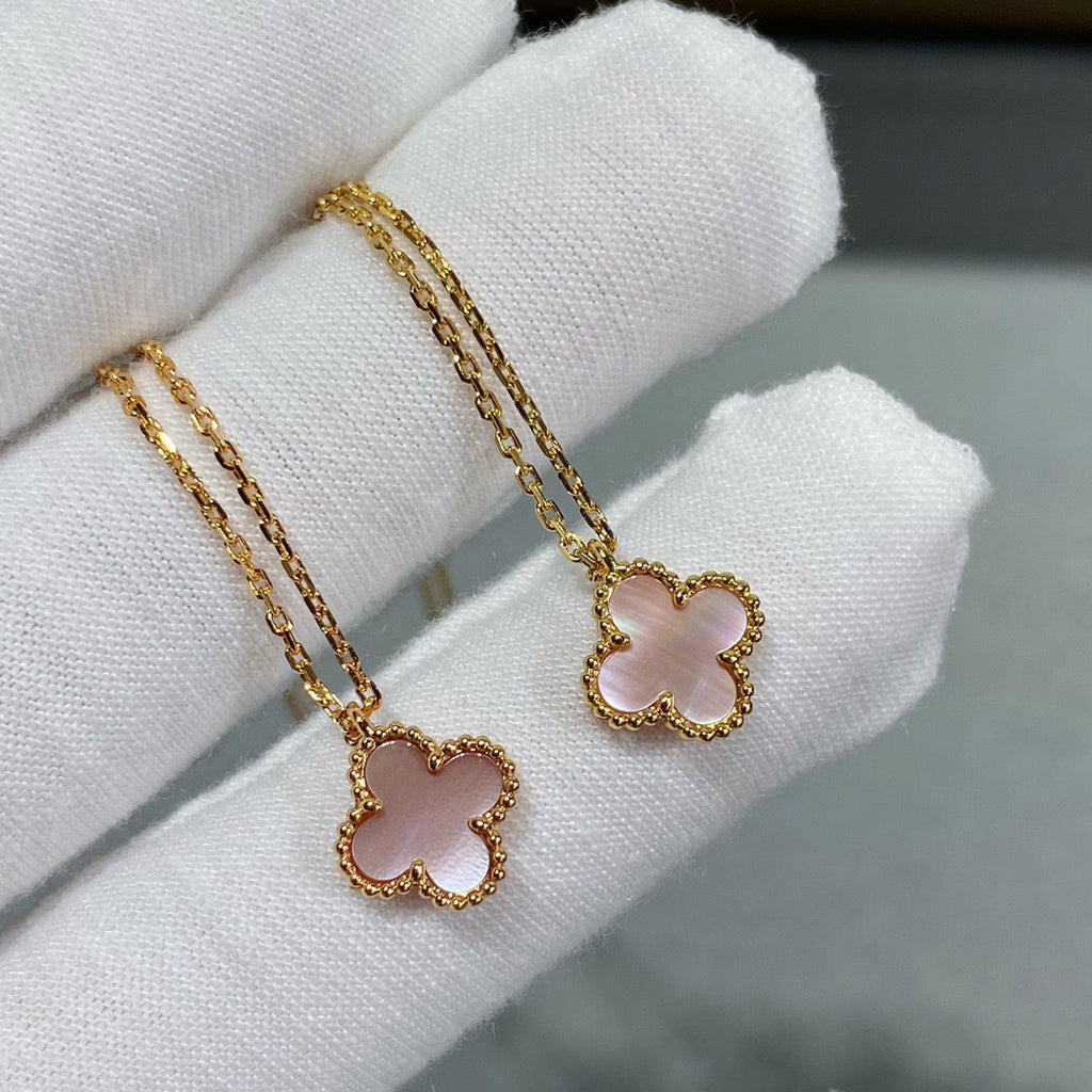 [クローバージュエリー] CLOVER 15MM ピンクマザーオブパール シングル フラワーネックレス